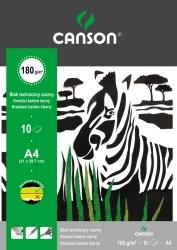 Blok techniczny czarny 180g A4 10ark seria zebra