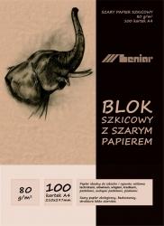 Szkicownik Szary papier A4 100ark 80g/m2 LENIAR