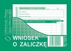 Wniosek o zaliczkę MICHALCZYK I PROKOP A6 40 kartek