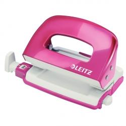 Dziurkacz Mini LEITZ WOW metalowy LEITZ, różowy metalik