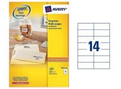 Trwałe Etykiety AVERY ZWECKFORM uniwersalne A4, 100 ark./op., 105 x 42,3 mm, białe