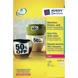 Etykiety AVERY ZWECKFORM Heavy Duty A4, 20 ark./op., 99,1 x 42,3 mm, białe, poliestrowe