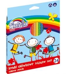 Kredki Fiorello Super soft 24 kol. ostrz. trójkątna