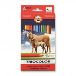 Kredki Kin Tricolor 3144 24 kolory 9 mm