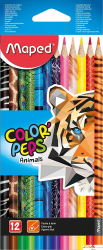 Kredki COLORPEPS ANIMALS trójkątne 12kolorów 832212 MAPED