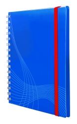 Kołonotatnik Notizio; oprawa - tworzywo sztuczne; kratka; 90 kartek; elastyczna gumka, strona indeksowa, kieszeń, A5 niebieski AVERY ZWECKFORM
