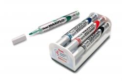 Marker do tablic PENTEL MAXIFLO komplet MWL5S 4-sztukowy z gąbką