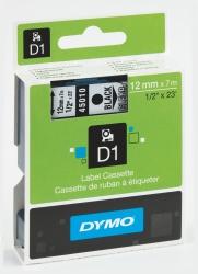 Taśma DYMO D1 12mm czarny /przeźroczysta 45010 S0720500