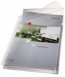 Koszulki groszkowe na katalogi A4 LEITZ, z klapką, 170 mic.