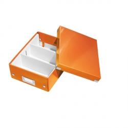 Pudełko z przegródkami Leitz Click & Store, małe Pomarańczowe
