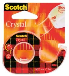 6-1975 Taśma samoprzylepna Scotch® Crystal Clear, przezroczysta, na podajniku, 19mm x 7,5m