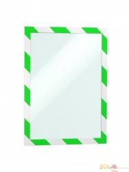 Ramka DURAFRAME SECURITY A4 – dwukolorowa, samoprzylepna magnetyczna, zielony/biały