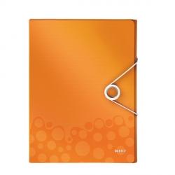 Teczka z gumką Leitz WOW, 30 mm 250k A4 Metaliczna pomarańczowa