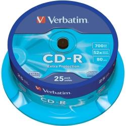 Płyta VERBATIM CD-R cake box 25 700MB 52x Extra Protection